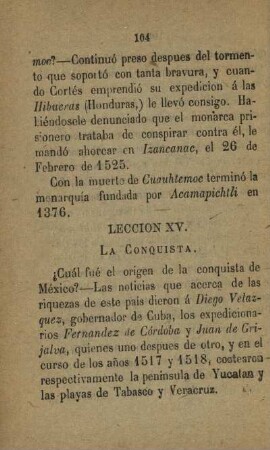 Leccion XV. La conquista