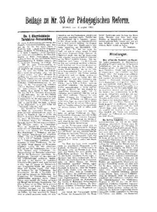 Mitteilungen : Beilage zu Nr. 33 der Pädagogischen Reform