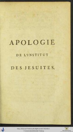 Apologie De L’Institut Des Jesuites