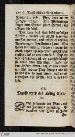 63. David wird als König erkennet