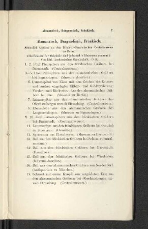 Alamannisch, Burgundisch, Fränkisch