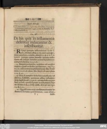 Tit. IV. De his quae in testamento delentur inducuntur & inscribuntur.