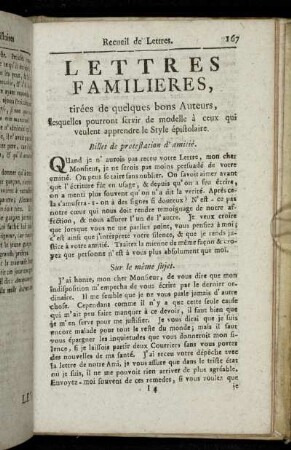 Lettres Familieres,[...]