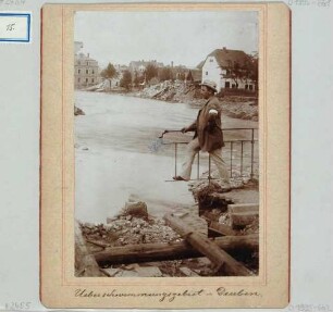 Das Überschwemmungsgebiet in Freital-Deuben zur Flut am 30./31. Juli 1897 an der Weißeritz