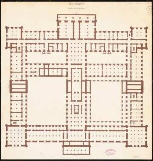 Polytechnikum, Berlin Schinkelwettbewerb 1860: Grundriss des Kellergeschosses, Maßstabsleiste