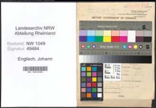 Entnazifizierung Johann Englisch , geb. 21.05.1900 ()
