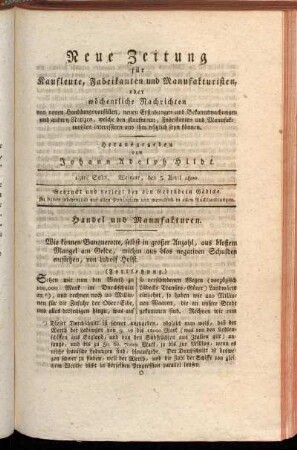 14tes Stück. Weimar, den 5. April 1800.