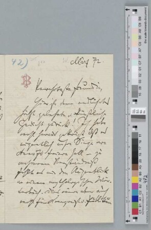 Brief an Amalie Joachim