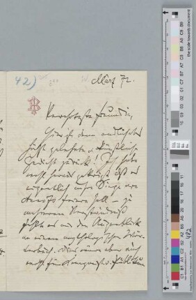 Brief an Amalie Joachim