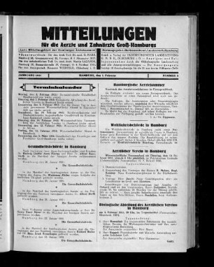 Jahrgang 1931, Hamburg, den 1. Februar, Nummer 5