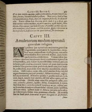 Caput III. [Sectio I.] Amuletorum modum operandi generalem indagans.