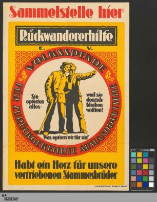 Volksspende für zurückgekehrte Auslanddeutsche : Sie opferten alles weil sie deutsch bleiben wollten! Was opfern wir für sie? : Habt ein Herz für unsere vertriebenen Stammesbrüder!