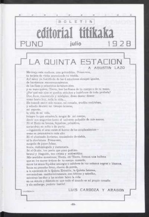 La quinta estación : A Agustín Lazo
