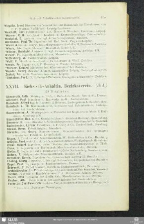 XXVII. Sächsisch-Anhaltin. Bezirksverein.