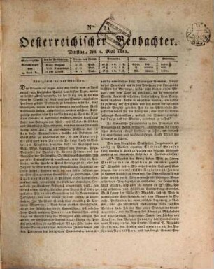 Der Oesterreichische Beobachter. 1821,5/8