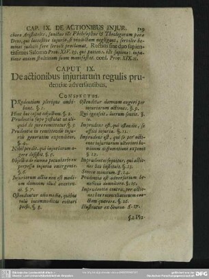 Caput IX. De actionibus iniuriarum regulis prudentiae adversantibus