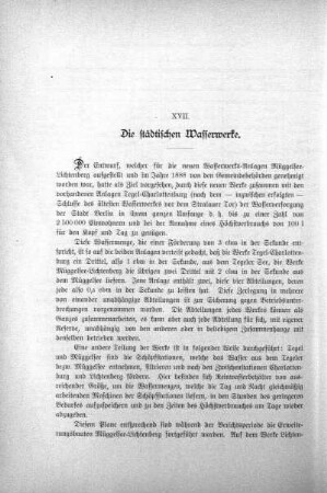 XVII. Die städtischen Wasserwerke