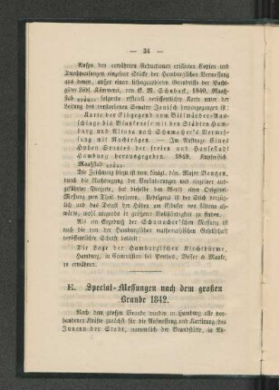 E. Special-Messungen nach dem großen Brande 1842.