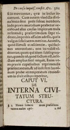 Caput VI. De Interna Civitatum Structura.