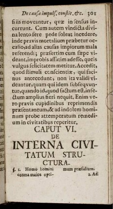 Caput VI. De Interna Civitatum Structura.