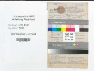Entnazifizierung Gerhard Bouwmanns , geb. 04.02.1922 (Hilfsarbeiter)