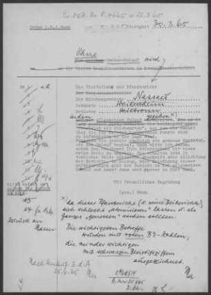 Nassau: Visitationsbericht mit Pfarrbericht 1965