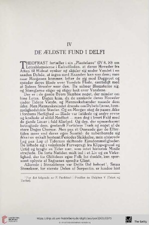 IV. De ældste Fund i Delfi