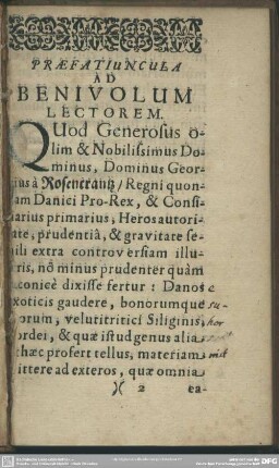 Praefatiuncula ad Benivolum Lectorem