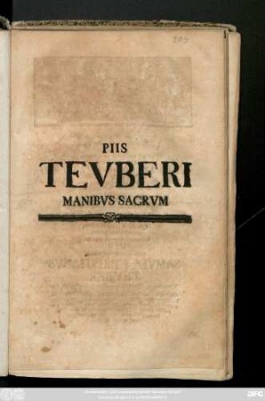 Piis Tevberi Manibvs Sacrvm