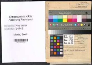 Entnazifizierung Erwin Mertz , geb. 08.03.1900 (Lehrer)