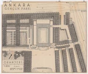 Gesamtbebauungsplan Ankara Teilbebauungsplan Jugendpark: Grundriss 1:200, Teilplanung Orangerie
