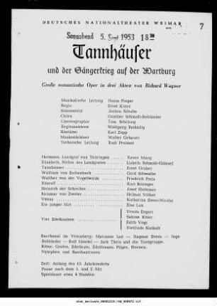 Tannhäuser und der Sängerkrieg auf Wartburg
