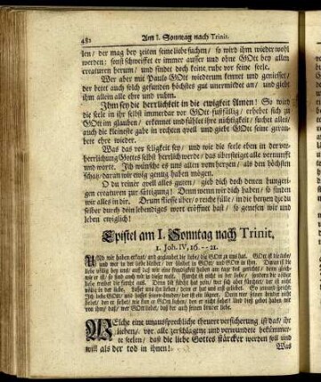 Epistel am I. Sonntag nach Trinit. - Epistel am Tage Mariæ Heimsuchung.