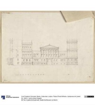 Berlin, Unter den Linden. Palais Prinz Wilhelm. Vorderansicht