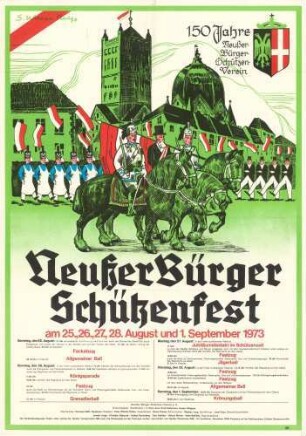 Festplakat Schützenfest Neuss 1973 (Sponsoren)