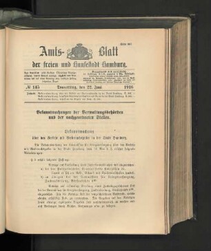 No. 145, 22. Juni 1916