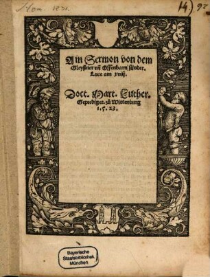 Ain Sermon von dem Gleyßner vn[d] Offenbarn sünder : Luce am xviii.