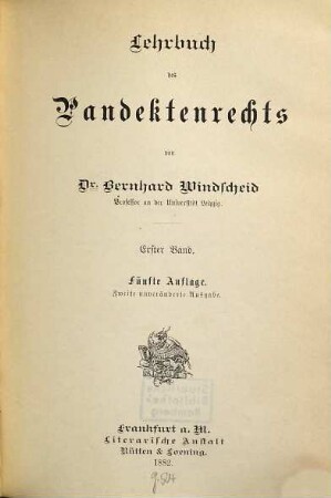 Lehrbuch des Pandektenrechts, 1