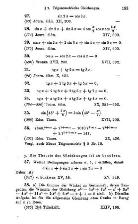 (c. Die Theorie der Gleichungen ist zu benutzen.