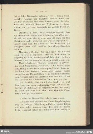Fehler im Bromsilbergelatineverfahren