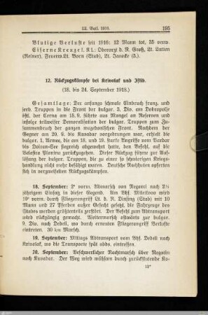 12. Rückzugskämpfe bei Krivolak und Istib