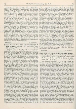 163-164 [Rezension] Bludau, Aug., Juden und Judenverfolgungen im alten Alexandria
