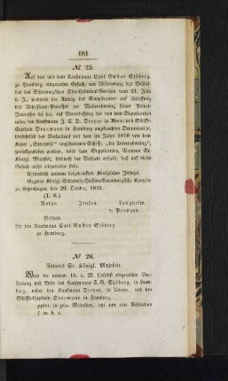No. 26. Namens Sr. Königl. Majestät.