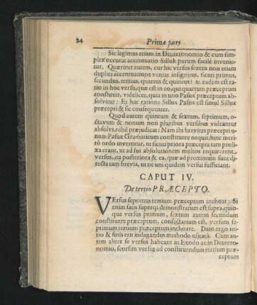 Caput IV. De tertio Praecepto.