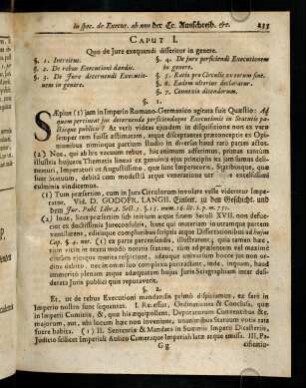 233-238, Caput I. Quo de Jure exequendi differitur in genere.