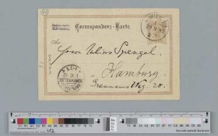 Postkarte an Julius Spengel
