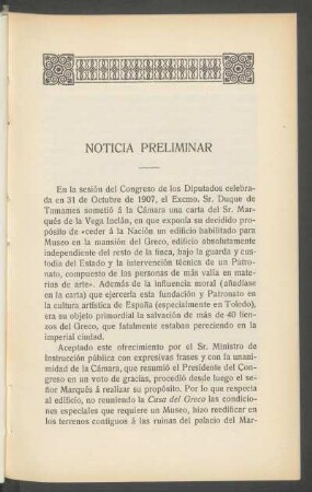 Noticia preliminar
