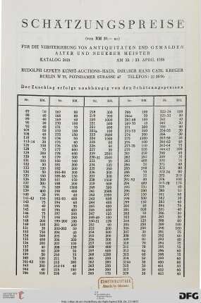 Schätzungspreise