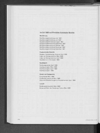 Im Juli 1989 veröffentlichte Statistische Berichte