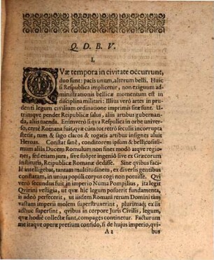 Dissertatio Politica, Qvâ Numae Imperium